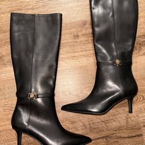Kurt Geiger Black Heeled Knee-High Boots